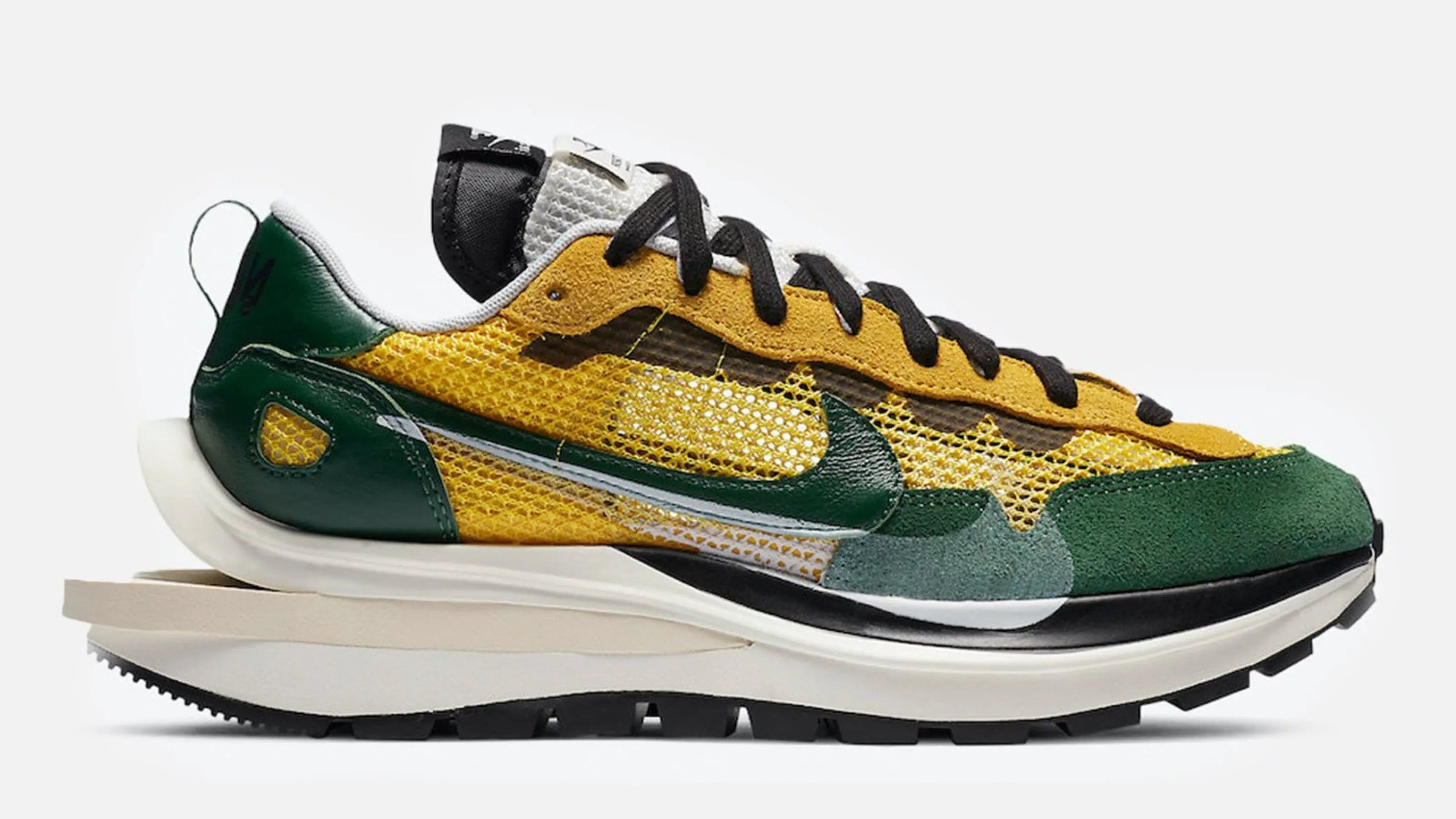 Nike x Sacai VaporWaffle (Tour Yellow/Gorge Green-Sail) - Patta