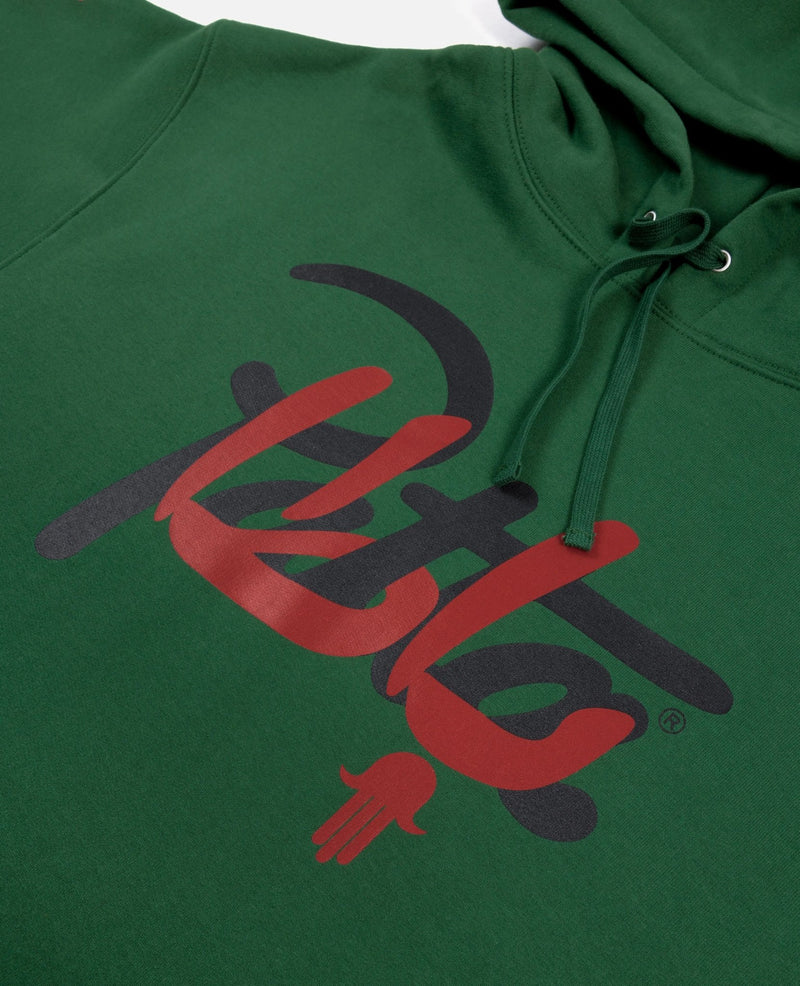 Patta x Andy Wahloo (Hassan Hajjaj) Script Logo Boxy Hooded Sweater (Eden) - Patta