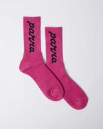 By Parra Lowercase scriptlogo crew socks (Hot Pink) By Parra
