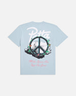 Blue Patta T-Shirt with Peace sign on it and patta logo