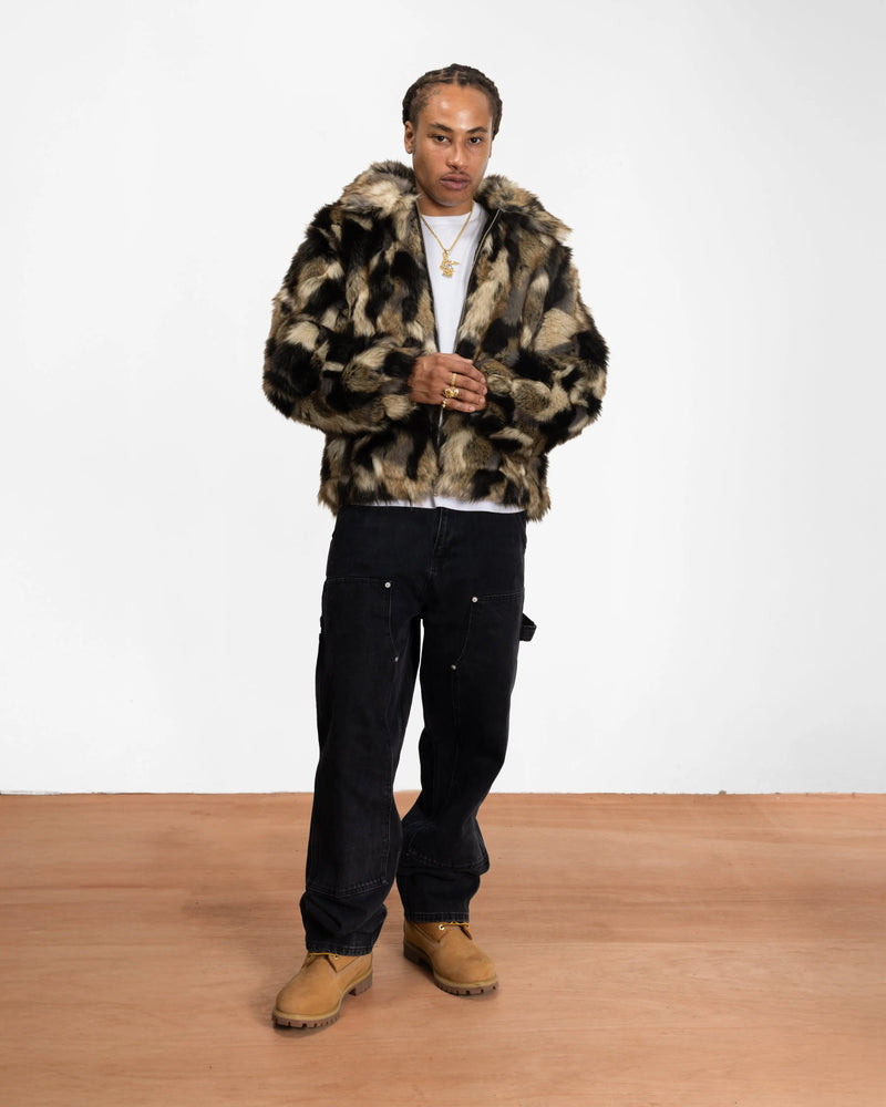 Patta Faux Fur Patchwork Jacket (Multi) Patta