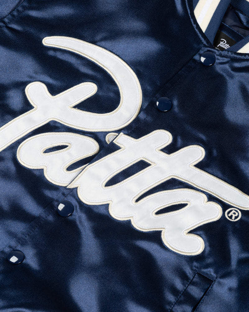 Patta Kids Satin Bomber Jacket (Black Iris) Patta