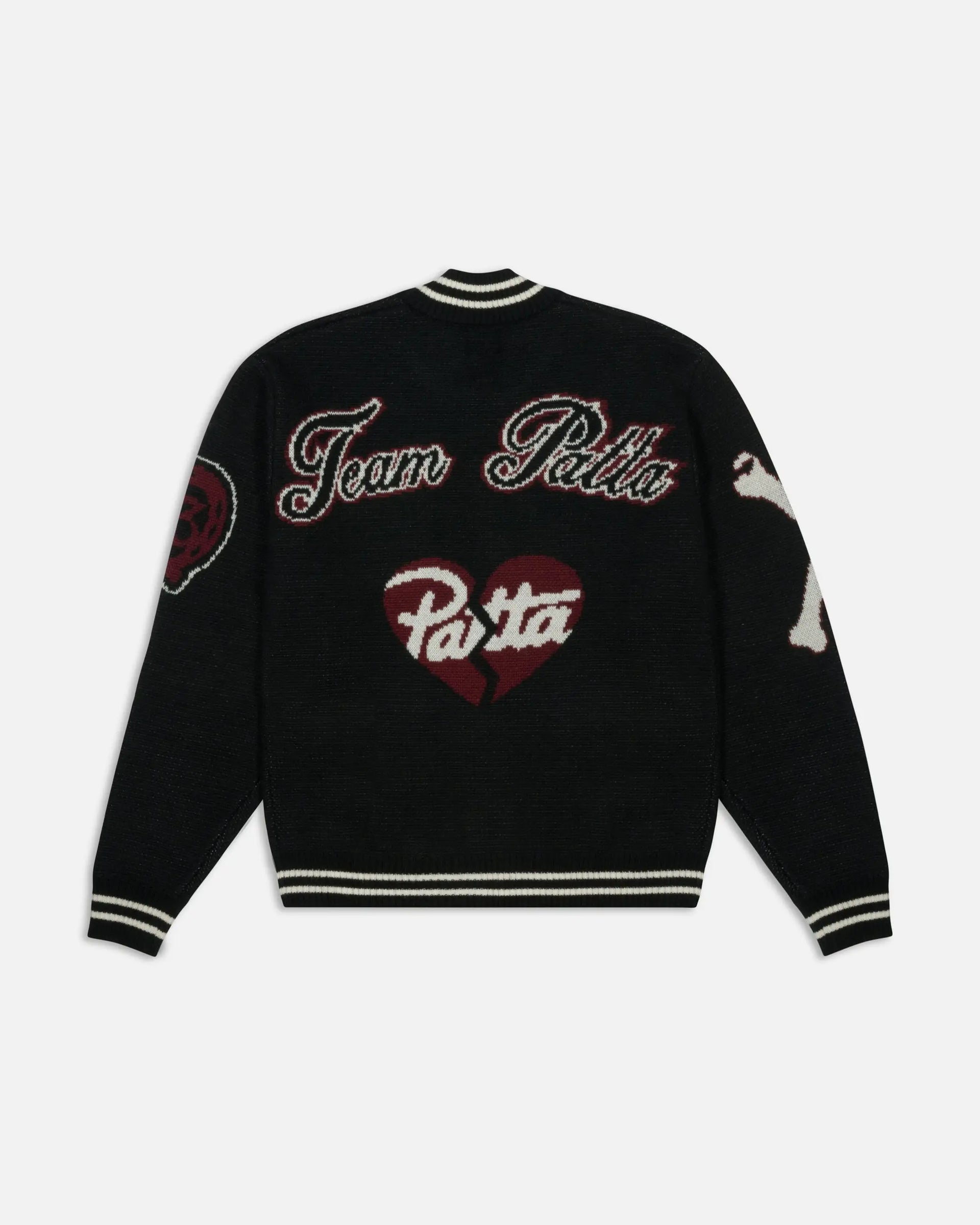 Patta Ribbed Knitted Cardigan (Grey Pinstripe) Patta