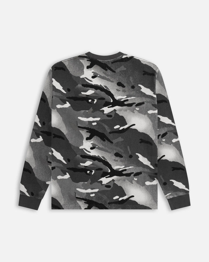 Patta Ghost Spray Camo Waffle Long Sleeve (Jet Black) Patta