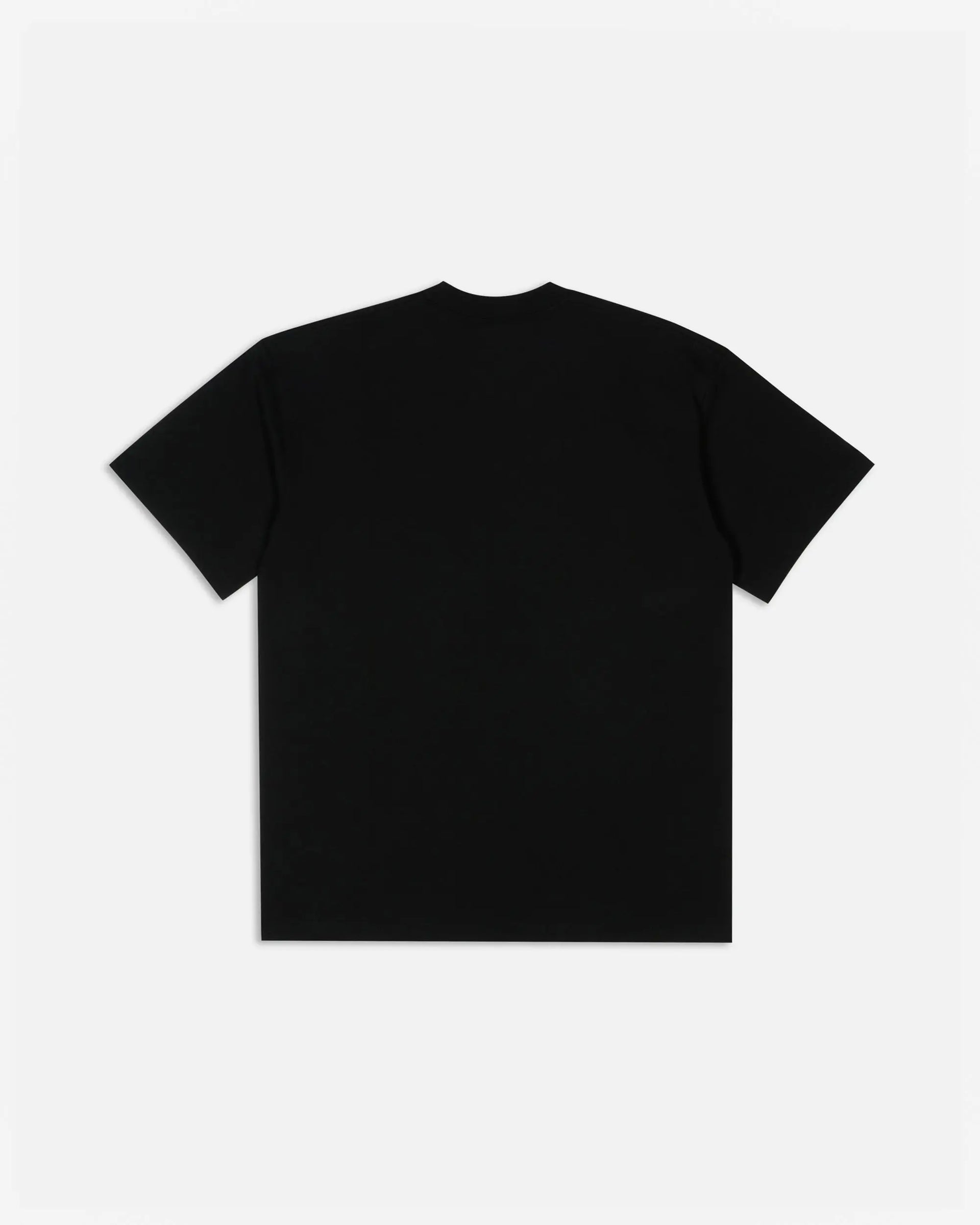 Back view of a black Patta tubular cotton t-shirt displayed flat on a plain background.
