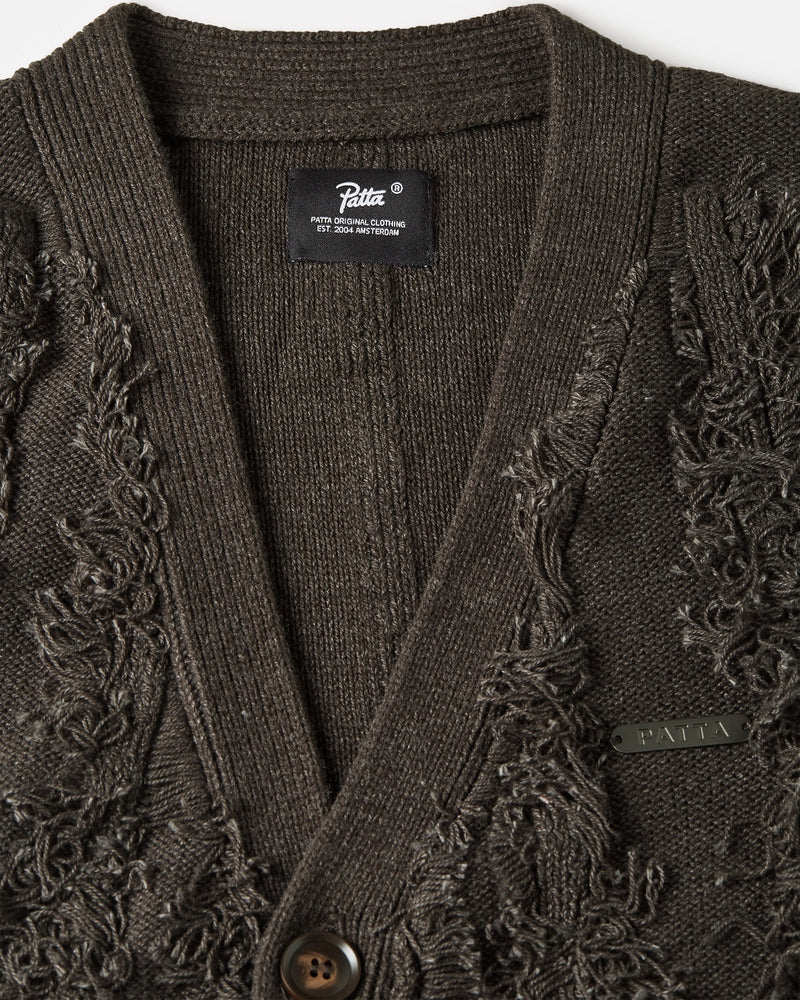 Patta Fringed Knitted Cardigan (Moonless Night) Patta
