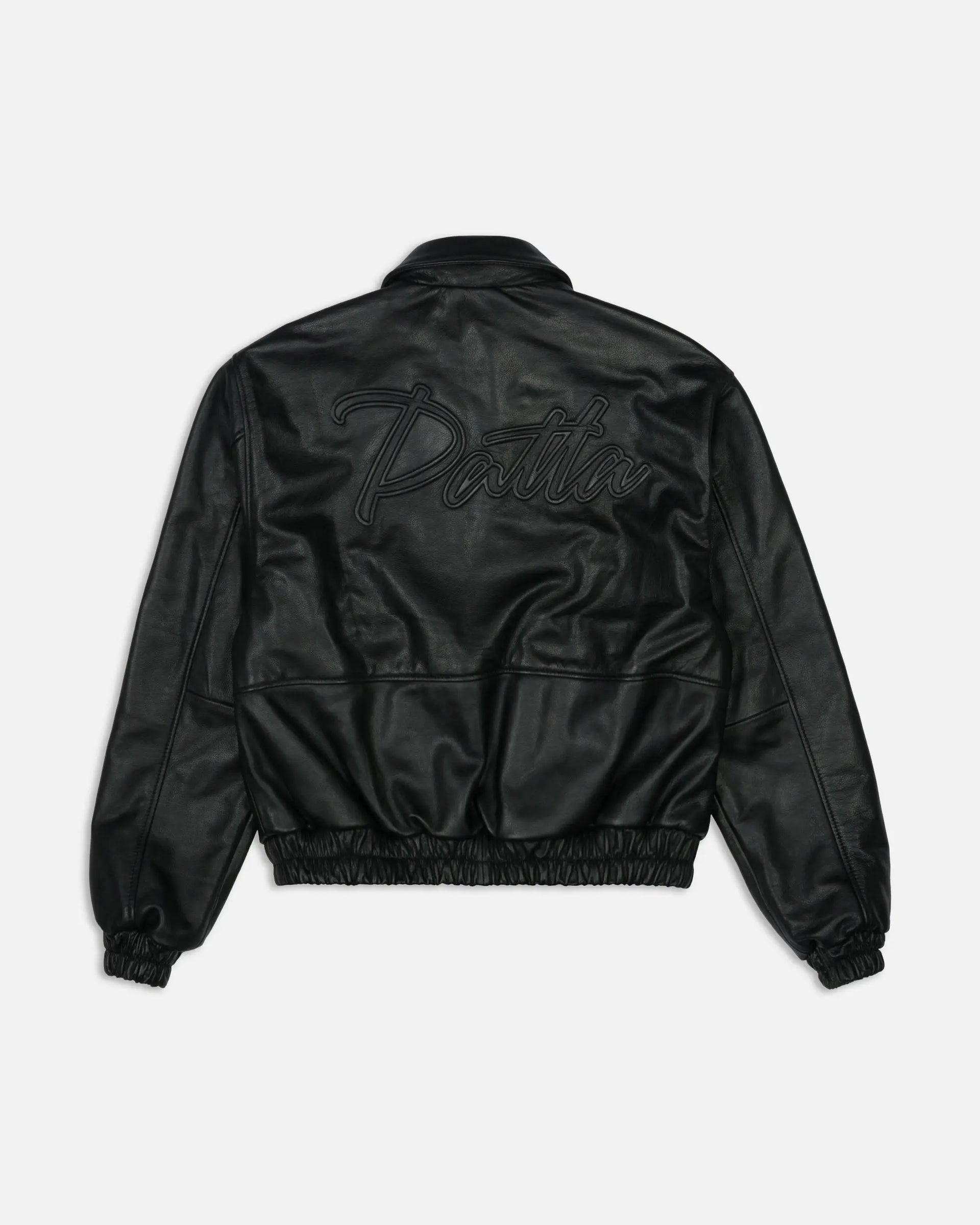 Patta Leather Bomber Jacket (Black) Patta