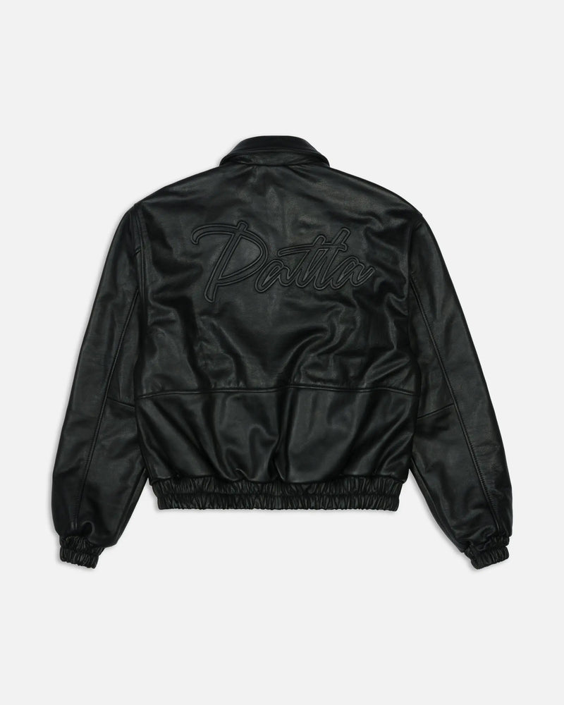 Patta Leather Bomber Jacket (Black) Patta